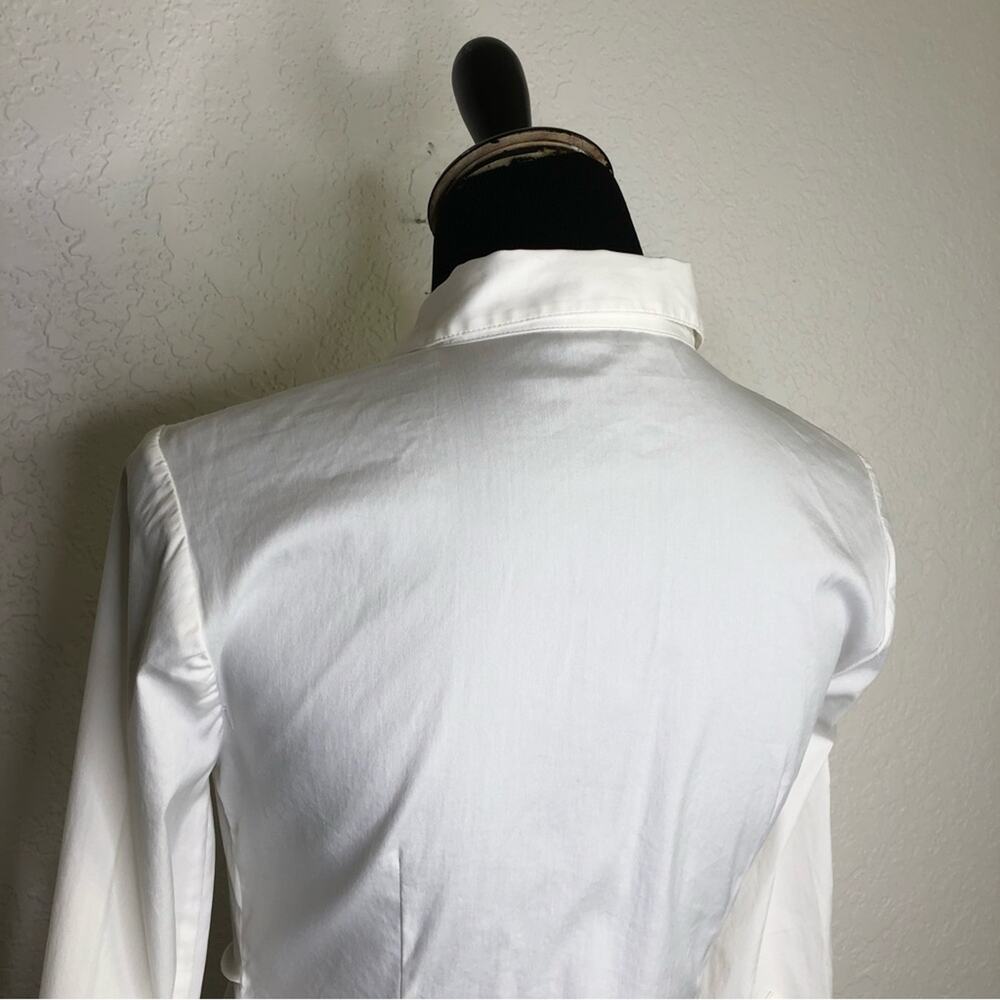 Whbm White Button Down Tie Front Top Size 0 - image 8